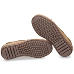 Mocasín con lazos en piel Nobuck para mayores piso conductor.