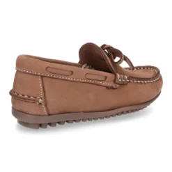 Mocasín con lazos en piel Nobuck para mayores piso conductor.
