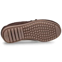 Mocasín con lazos en serraje para mayores piso conductor.