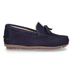 Mocasín con lazos en serraje para mayores piso conductor.