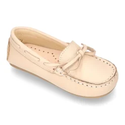 Mocasín con lazos peques en piel EXTRA SUAVE en colores pasteles.
