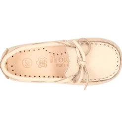 Mocasín con lazos peques en piel EXTRA SUAVE en colores pasteles.