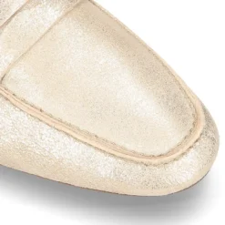 Mocasín destalonado tipo MULE en piel Metalizada.