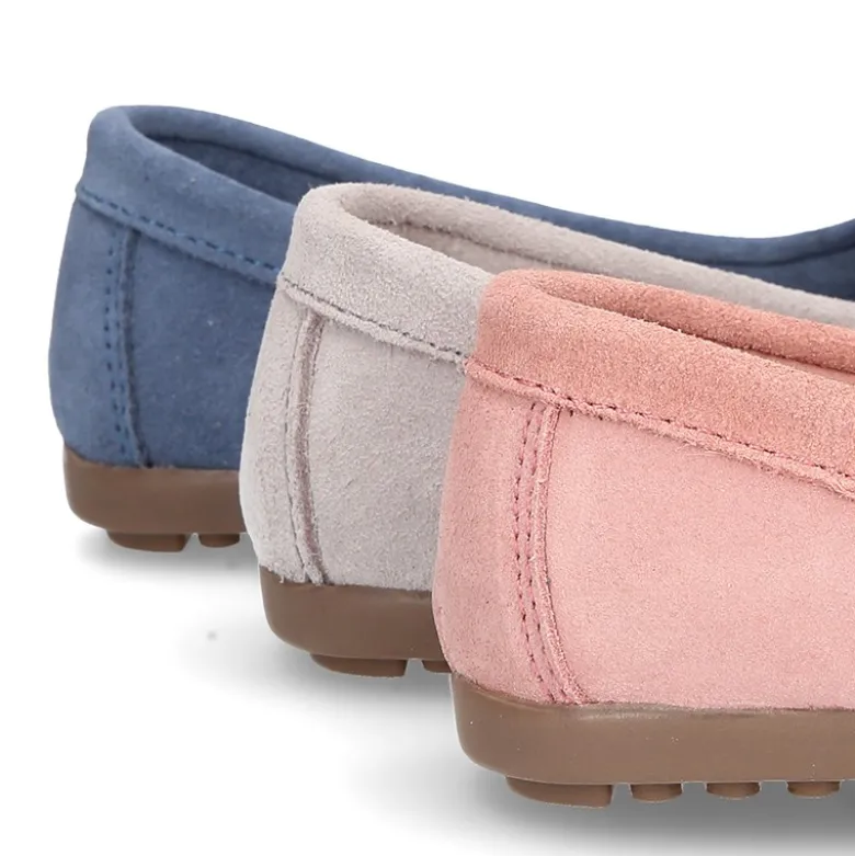 Mocasín lazos niña tipo indio en piel serraje.