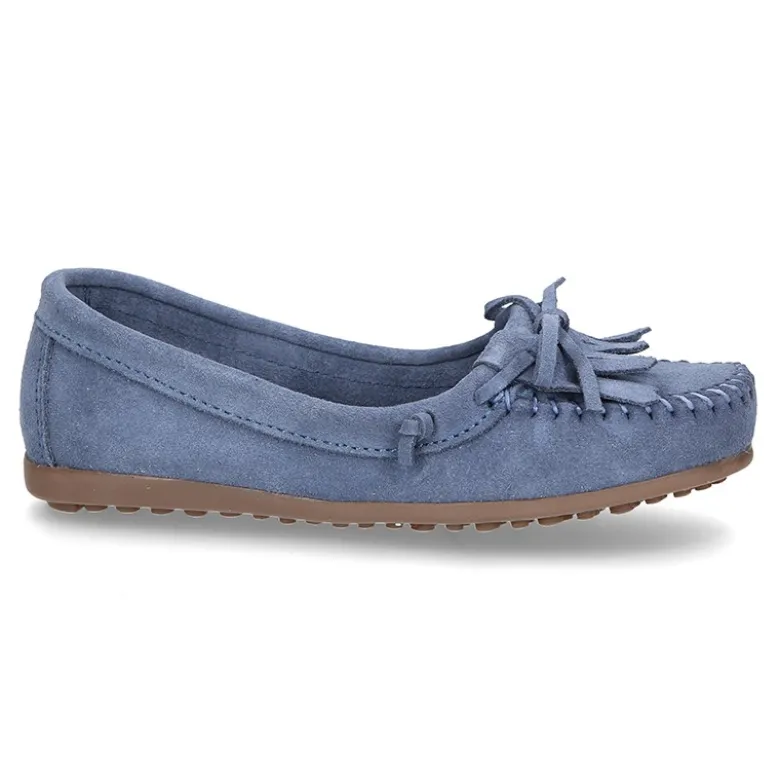 Mocasín lazos niña tipo indio en piel serraje.