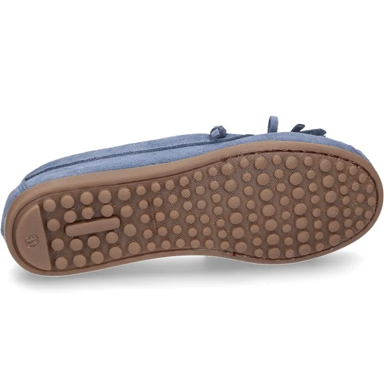 Mocasín lazos niña tipo indio en piel serraje.