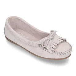 Mocasín lazos niña tipo indio en piel serraje.