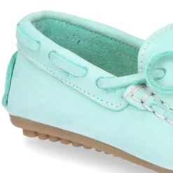Mocasín lazos peques piso conductor en piel Nobuck.