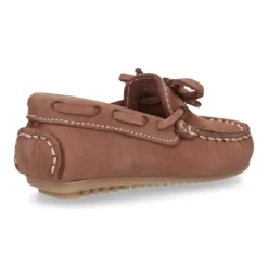 Mocasín lazos peques piso conductor en piel Nobuck.