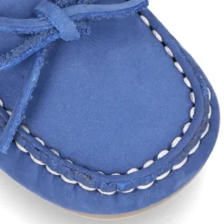 Mocasín lazos peques piso conductor en piel Nobuck.