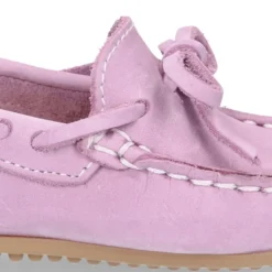 Mocasín lazos peques piso conductor en piel Nobuck.