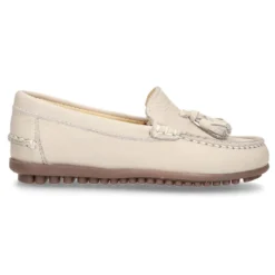 Mocasín mayores con borlas en piel EXTRA SUAVE en colores pasteles.