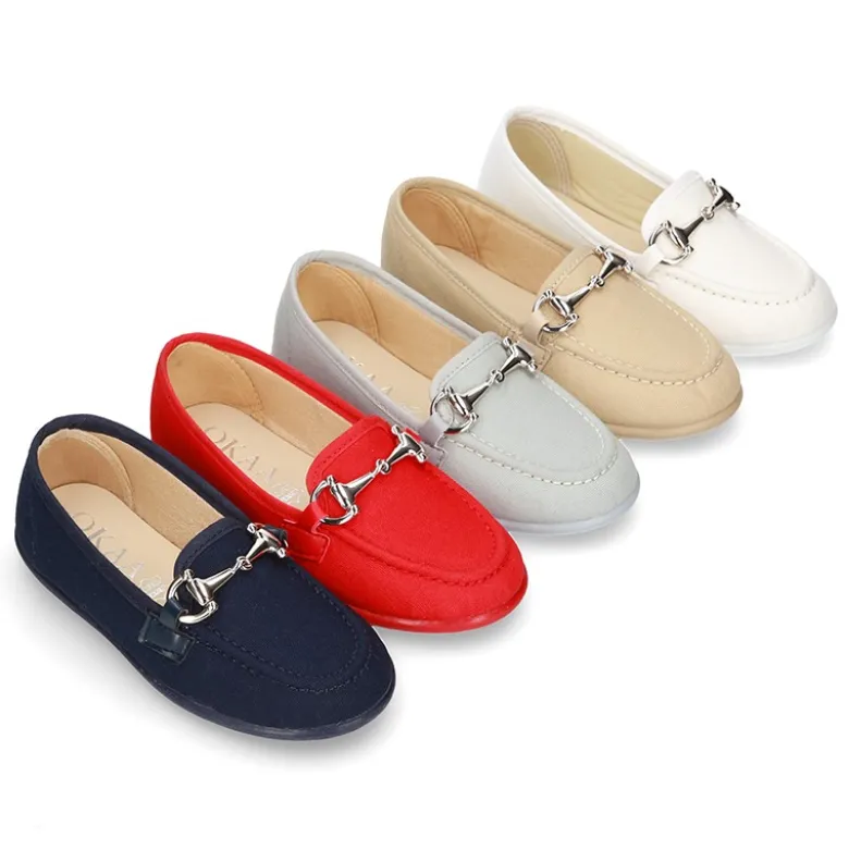 Mocasín Mayores con estribo en lona algodón.