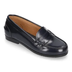 Mocasín NIÑA colegial en piel Antik.