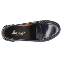 Mocasín NIÑA colegial en piel Antik.