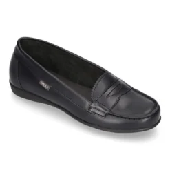 Mocasín NIÑA colegial en piel Boxcalf y suela de goma.