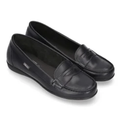 Mocasín NIÑA colegial en piel Boxcalf y suela de goma.