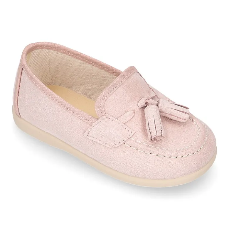 Mocasín niño BORLAS en Serratex en colores pasteles.