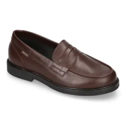 Mocasín NIÑO clásico colegial en piel y suela de goma.