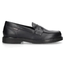Mocasín NIÑO clásico colegial en piel y suela de goma.