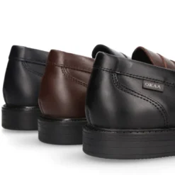 Mocasín NIÑO clásico colegial en piel y suela de goma.
