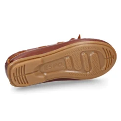 Mocasín niño clásico con diseño con lazos en piel cuero.