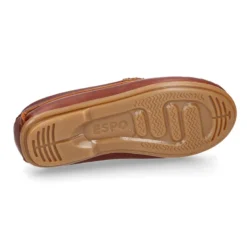 Mocasín niño clásico con diseño de antifaz en piel cuero.