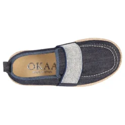 Mocasín niño con elástico tipo alpargata en lona JEANS.