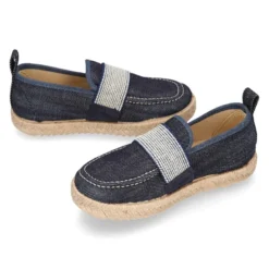 Mocasín niño con elástico tipo alpargata en lona JEANS.