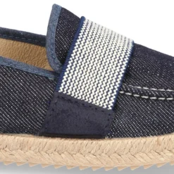 Mocasín niño con elástico tipo alpargata en lona JEANS.