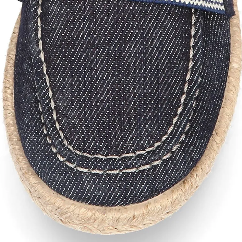 Mocasín niño con elástico tipo alpargata en lona JEANS.