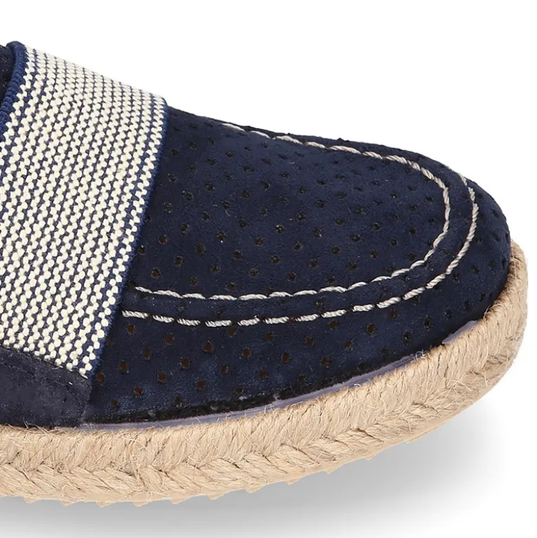 Mocasín niño con elástico tipo alpargata en lona MIL PUNTOS.