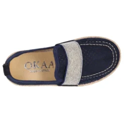 Mocasín niño con elástico tipo alpargata en lona MIL PUNTOS.