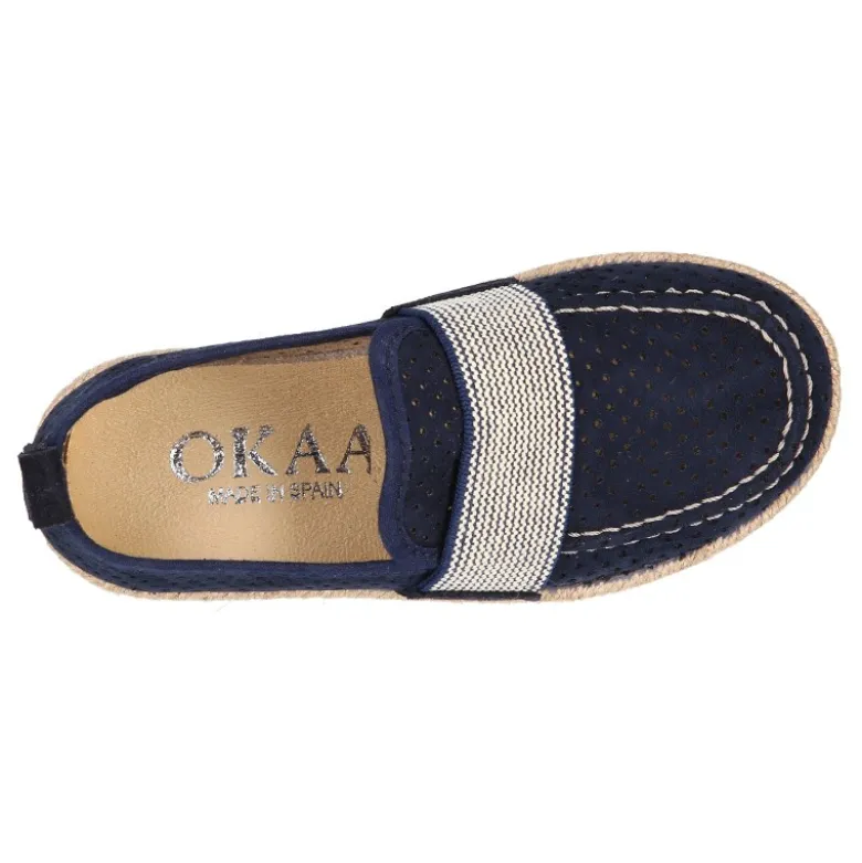 Mocasín niño con elástico tipo alpargata en lona MIL PUNTOS.