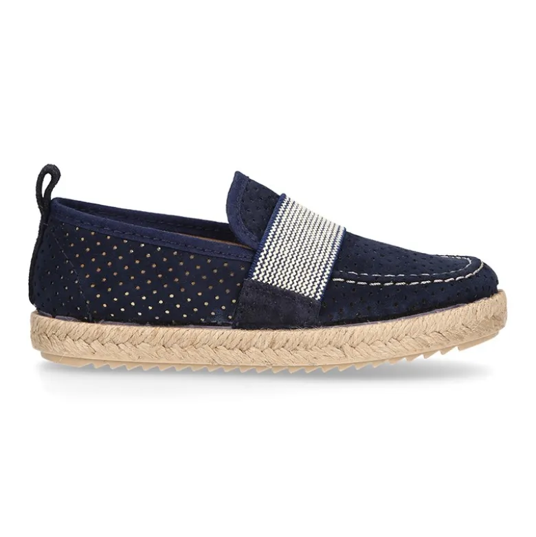 Mocasín niño con elástico tipo alpargata en lona MIL PUNTOS.