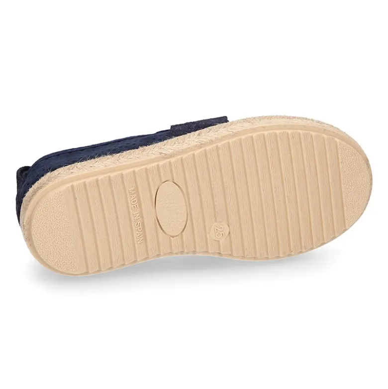 Mocasín niño con elástico tipo alpargata en lona MIL PUNTOS.