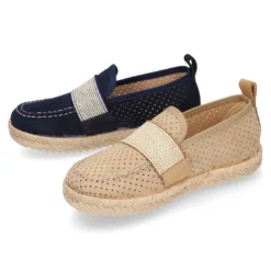 Mocasín niño con elástico tipo alpargata en lona MIL PUNTOS.