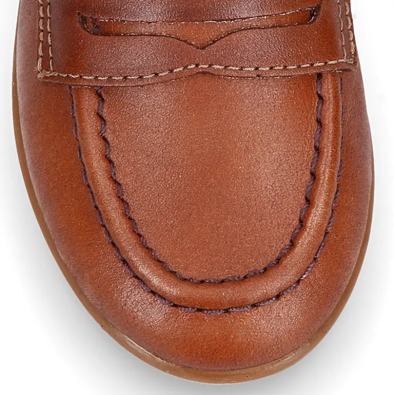 Mocasín niño en piel con diseño con ANTIFAZ.