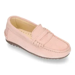 Mocasín niños antifaz en piel serraje en colores de PRIMAVERA.