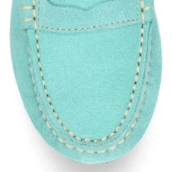 Mocasín niños antifaz en piel serraje en colores de PRIMAVERA.