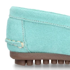 Mocasín niños antifaz en piel serraje en colores de PRIMAVERA.