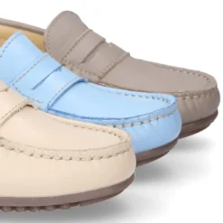 Mocasín niños con antifaz en piel EXTRA SUAVE.