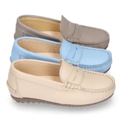 Mocasín niños con antifaz en piel EXTRA SUAVE.