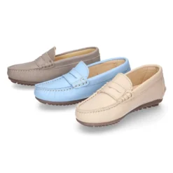 Mocasín niños con antifaz en piel EXTRA SUAVE.