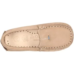 Mocasín niños pequeños piso conductor contraste en piel Nobuck.