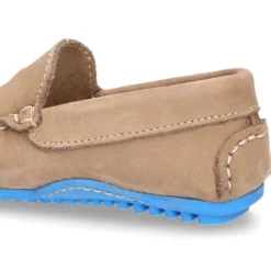 Mocasín niños pequeños piso conductor contraste en piel Nobuck.