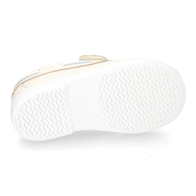 Mocasín niño tipo NÁUTICO sin cordones en piel napa lavable.