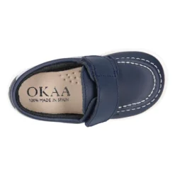 Mocasín niño tipo NÁUTICO sin cordones en piel napa lavable.
