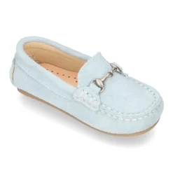 Mocasín peques con estribo en piel serraje.