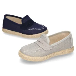 Mocasín tipo alpargata en LINO para peques.